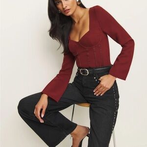 Reformation Amina Top in Chianti Christmas Party